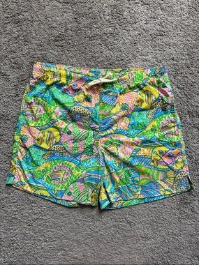 Men’s Vintage Lily Pulitzer Via Palm Beach Swim Shorts Multicolor Fish Size L